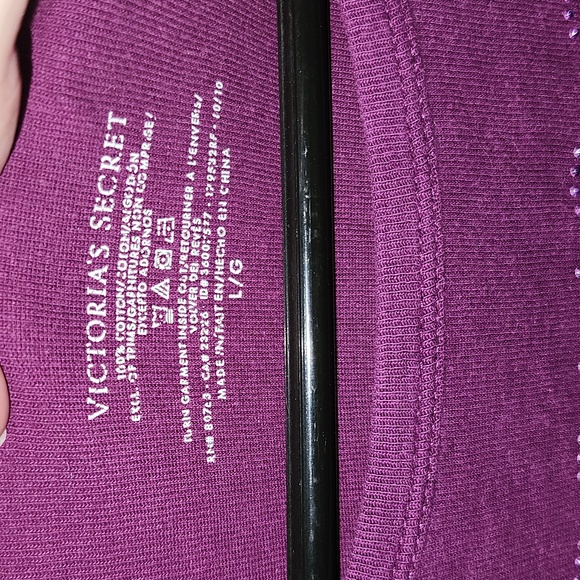 VICTORIA'S SECRET T Shirt Nightie, Size L, EUC, Rhinestone Details - Picture 3 of 3